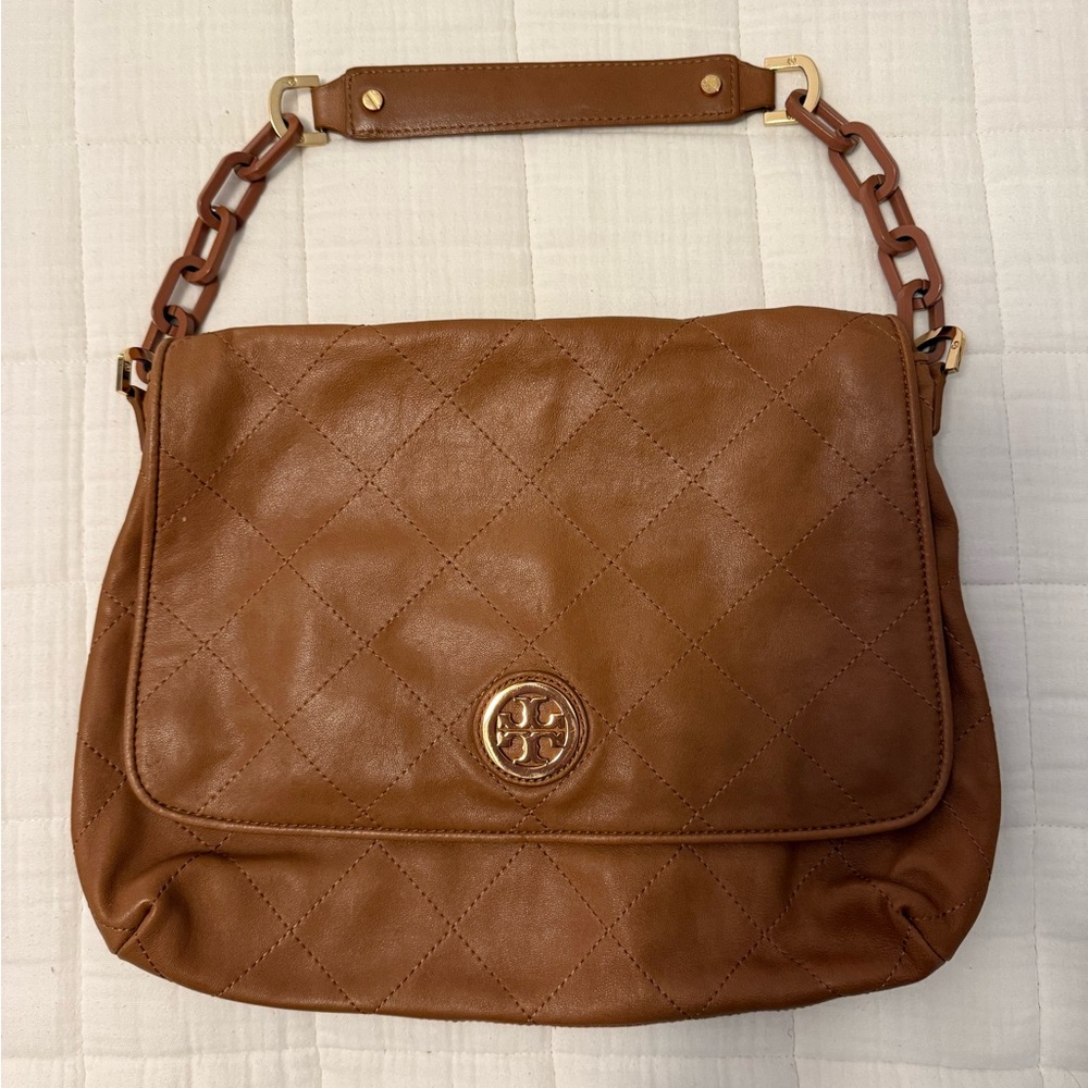 Tory Burch leather shoulder bag with chain strap